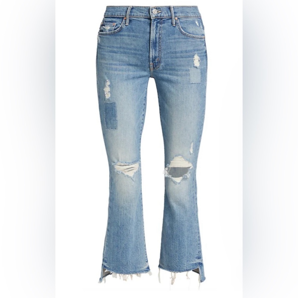 Mother the insider crop step fray in We are Castaways wash. Size 28